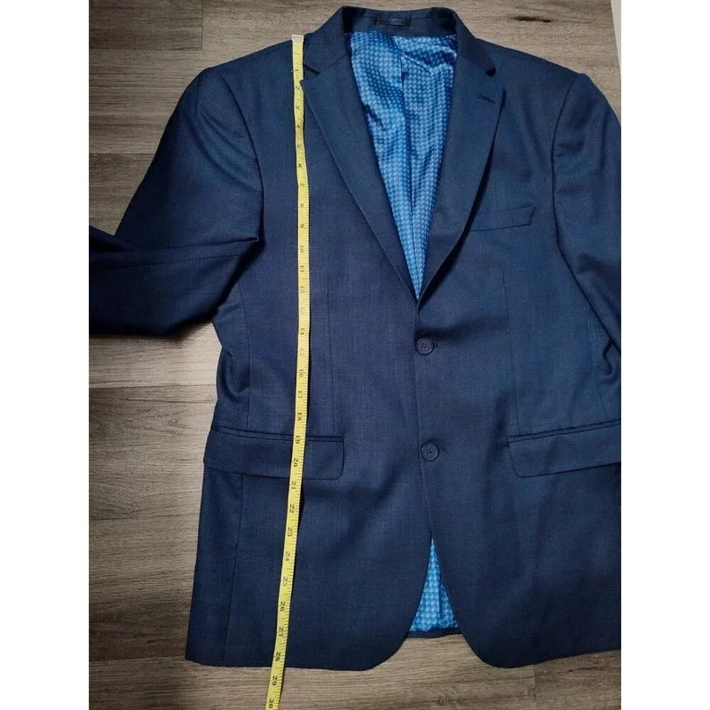 Giorgio Sanetti 44R men's tailored two button blazer suit jacket navy blue new